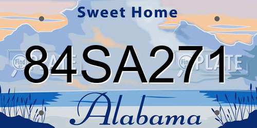 84SA271 Alabama License Plate