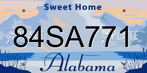 84SA771 Alabama License Plate