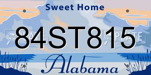 84ST815 Alabama License Plate