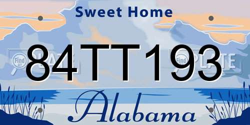 84TT193 Alabama License Plate
