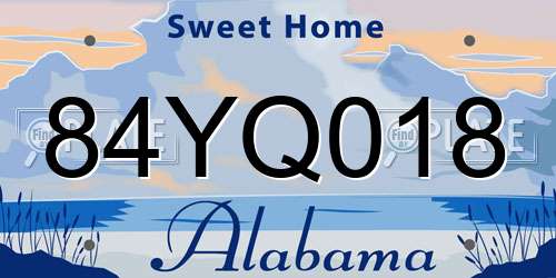 84YQ018 Alabama License Plate