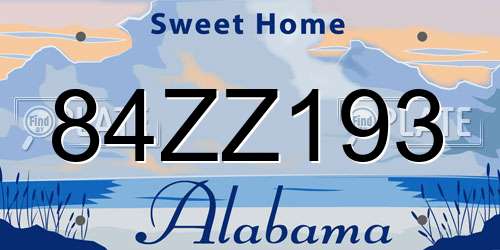 84ZZ193 Alabama License Plate
