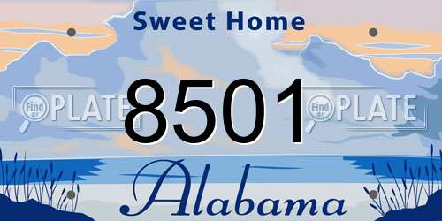 8501 Alabama License Plate