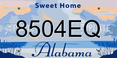 8504EQ Alabama License Plate