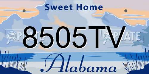 8505TV Alabama License Plate