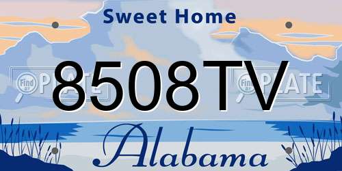 8508TV Alabama License Plate