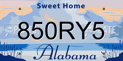 850RY5 Alabama License Plate