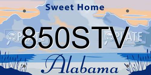 850STV Alabama License Plate
