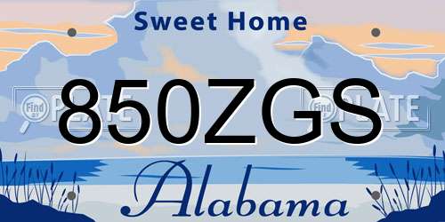 850ZGS Alabama License Plate