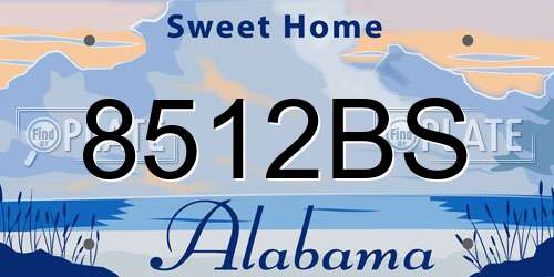 8512BS Alabama License Plate