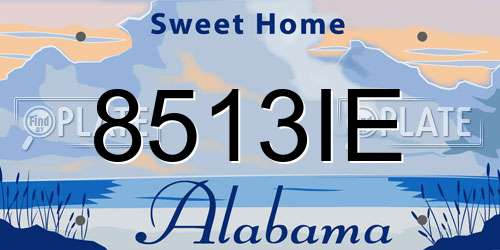 8513IE Alabama License Plate
