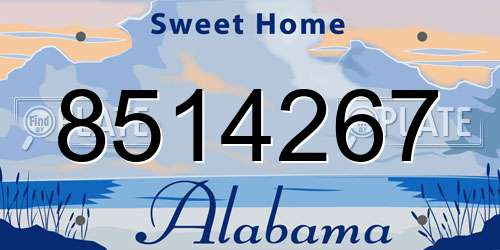 8514267 Alabama License Plate
