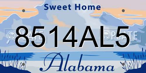8514AL5 Alabama License Plate