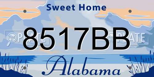 8517BB Alabama License Plate