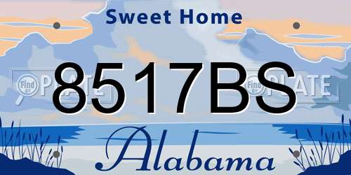 8517BS Alabama License Plate