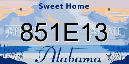 851E13 Alabama License Plate
