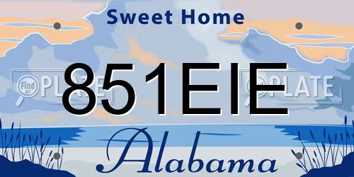 851EIE Alabama License Plate