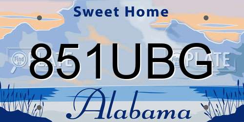 851UBG Alabama License Plate