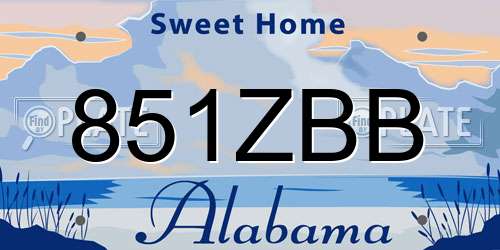 851ZBB Alabama License Plate