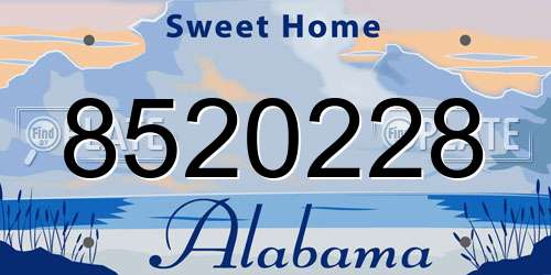 8520228 Alabama License Plate
