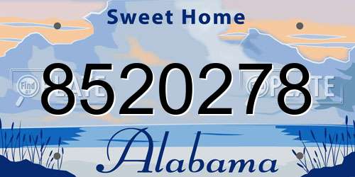8520278 Alabama License Plate
