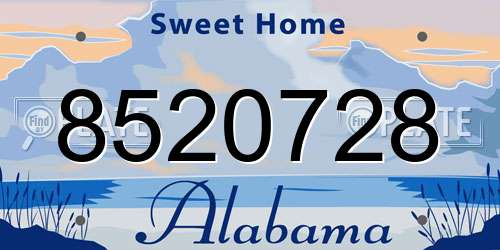 8520728 Alabama License Plate