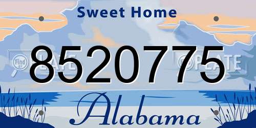 8520775 Alabama License Plate
