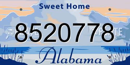 8520778 Alabama License Plate