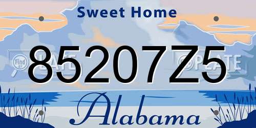 85207Z5 Alabama License Plate