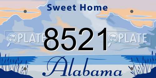 8521 Alabama License Plate