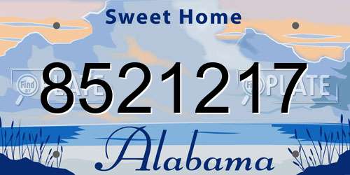 8521217 Alabama License Plate