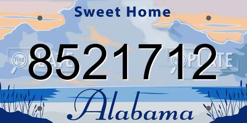 8521712 Alabama License Plate