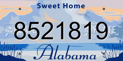8521819 Alabama License Plate