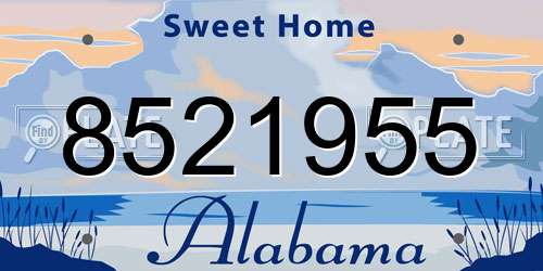 8521955 Alabama License Plate