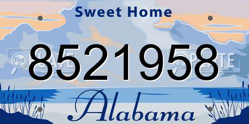 8521958 Alabama License Plate