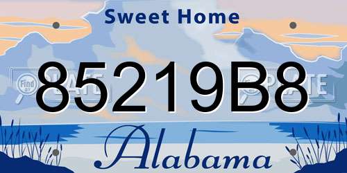 85219B8 Alabama License Plate
