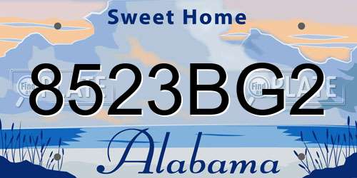 8523BG2 Alabama License Plate