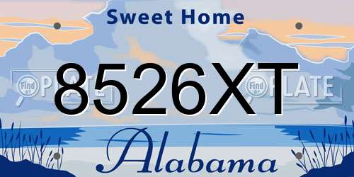 8526XT Alabama License Plate