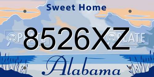 8526XZ Alabama License Plate
