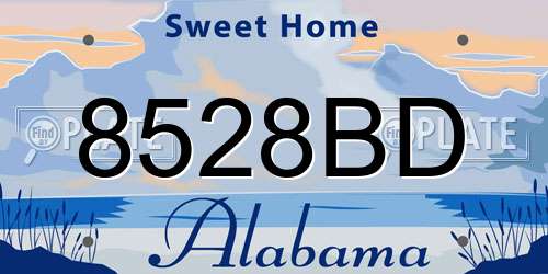 8528BD Alabama License Plate