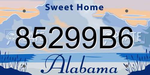 85299B6 Alabama License Plate
