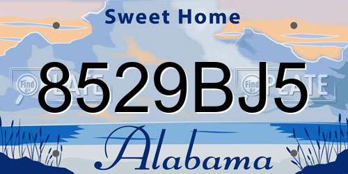 8529BJ5 Alabama License Plate