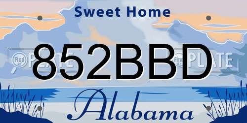 852BBD Alabama License Plate