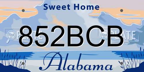 852BCB Alabama License Plate