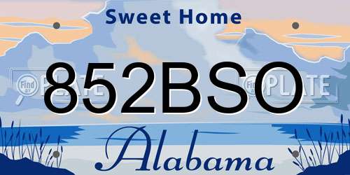 852BSO Alabama License Plate