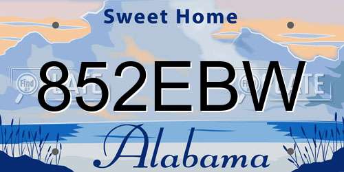 852EBW Alabama License Plate