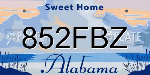 852FBZ Alabama License Plate
