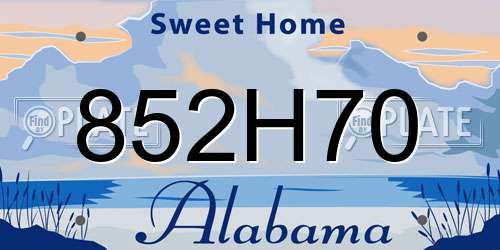 852H70 Alabama License Plate