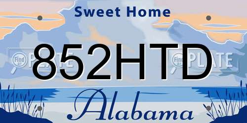 852HTD Alabama License Plate