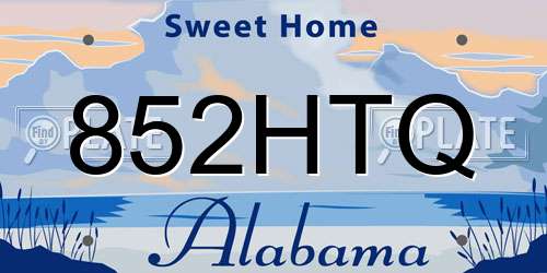 852HTQ Alabama License Plate